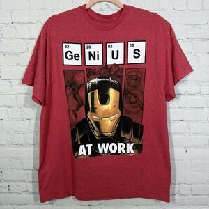 Marvel Shirt Men Large Avengers Assemble Iron Man Genius At Work Y2K Collectible
